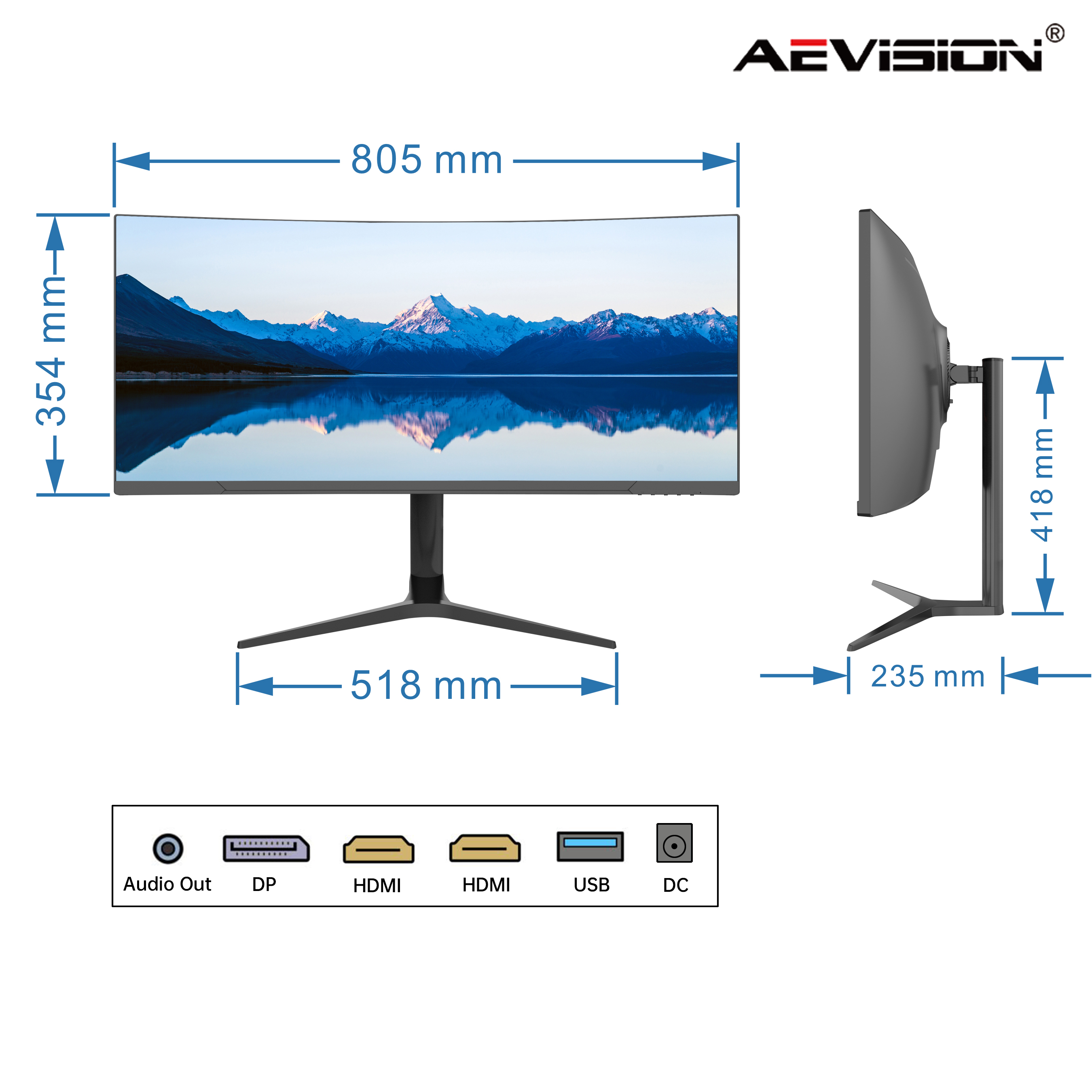 34-Inch Curved Ultrawide WQHD Monitor 3440 x 1440 R1500 144Hz DisplayPort