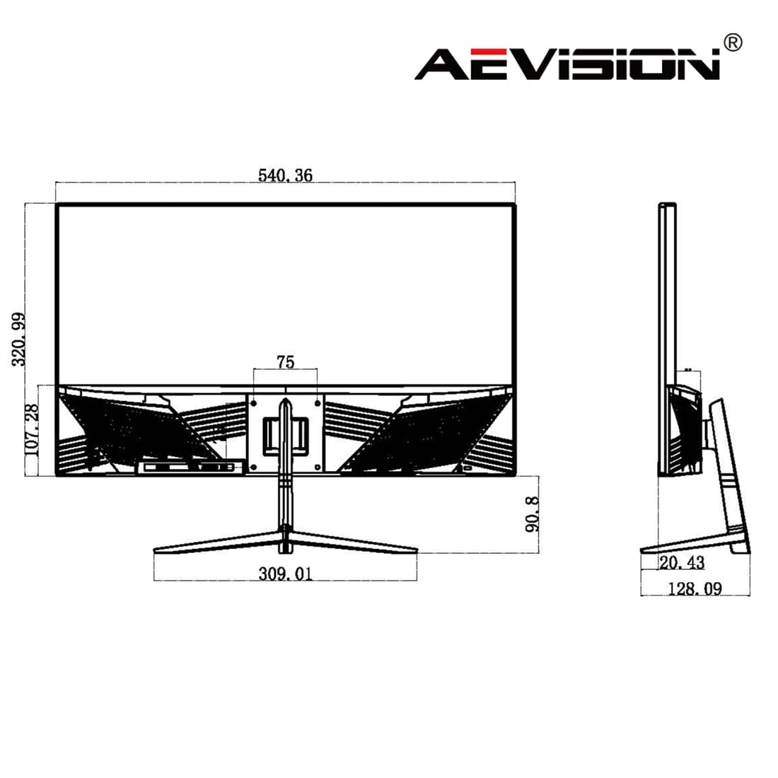 24-inch PC Monitor Thin And Simple For Office And CCTV