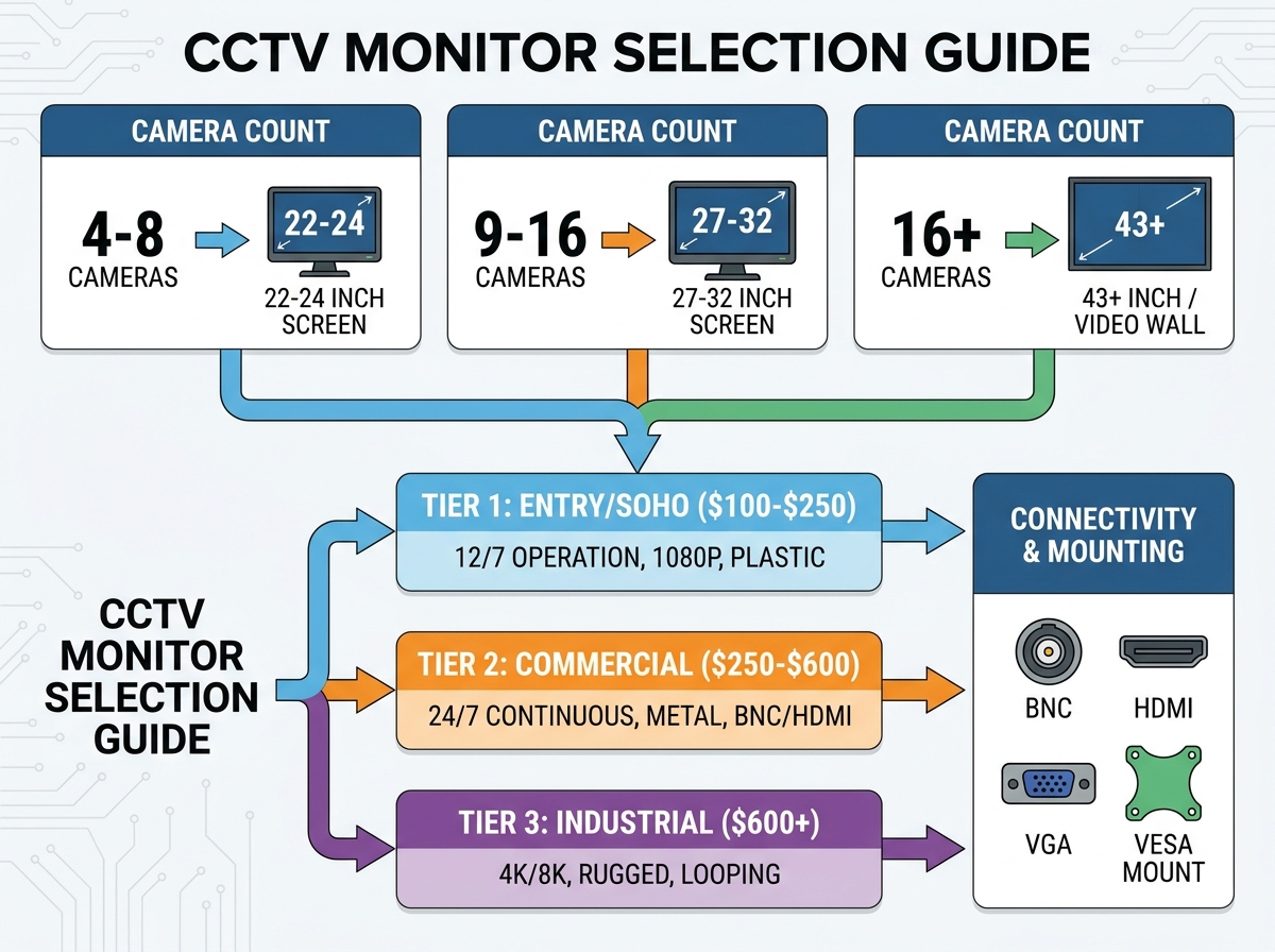 cctv monitor screen setup and installation